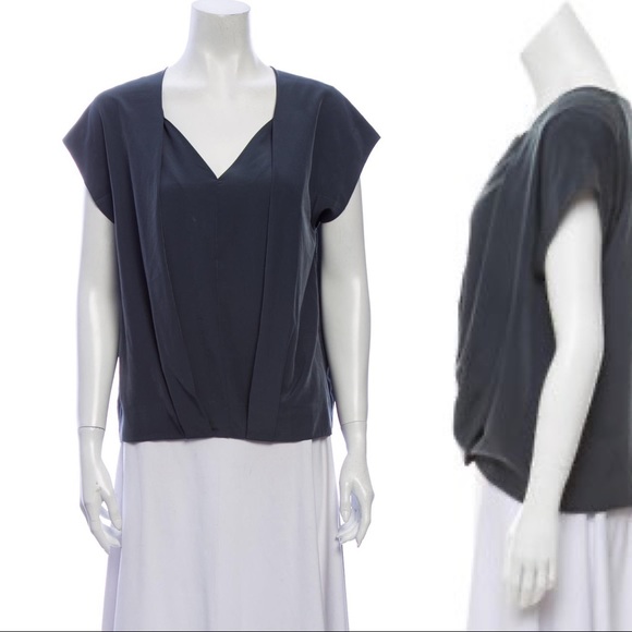 All Saints Tops - All Saints Eveline Top, oxblood; Vneck pleated